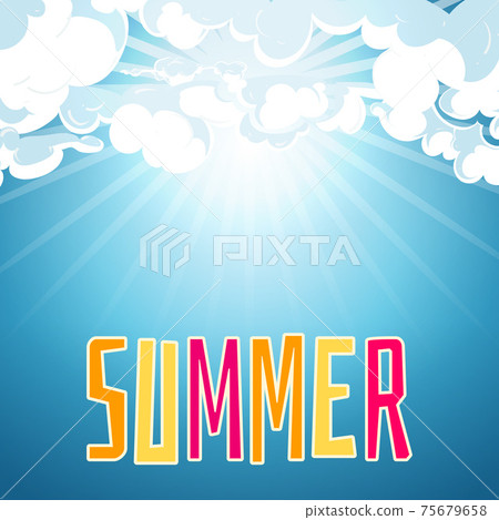 Sunny summer blue sky background Sunny summer blue sky background 75679658