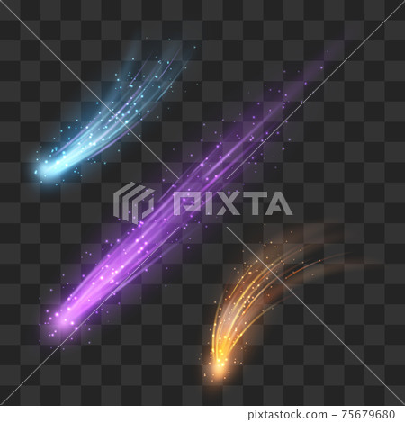 Color meteor and comet on plaid background - Stock Illustration ...