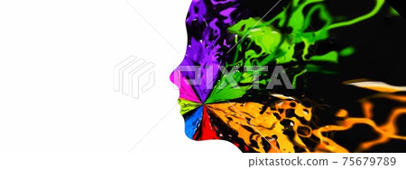 Abstract woman profile illustration Abstract woman profile illustration 75679789