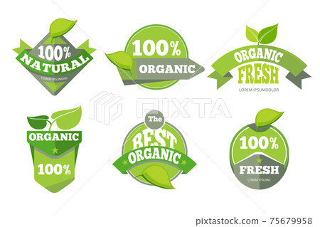 Natural green organic eco labels set Natural green organic eco labels set 75679958