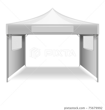 White empty folding tent, marquee template 75679992
