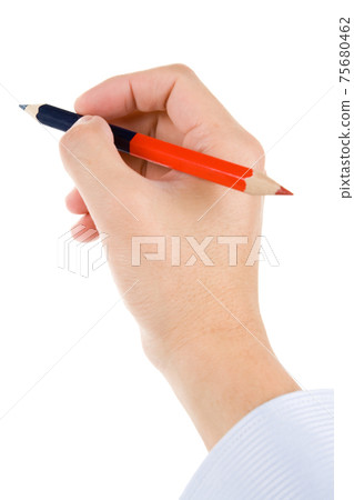 red and blue pencil 75680462