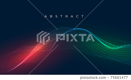 digital glowing colorful wavy lines background design 75681477