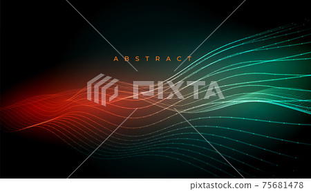 abstract digital lines glowing wavy background design 75681478