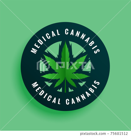medical cannabis label or sticker design background medical cannabis label or sticker design background 75681512