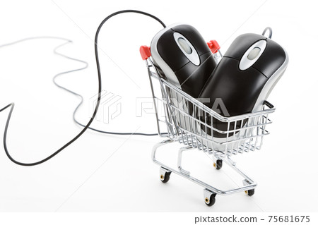 Shopping Cart and Computer Mouse Shopping Cart and Computer Mouse 75681675