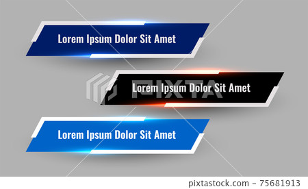 three shiny geometric lower third modern template 75681913