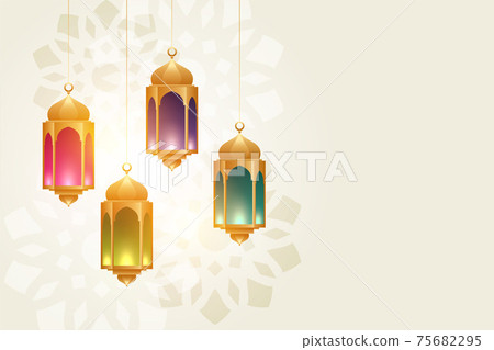 hanging colorful eid festival lamps beautiful background hanging colorful eid festival lamps beautiful background 75682295
