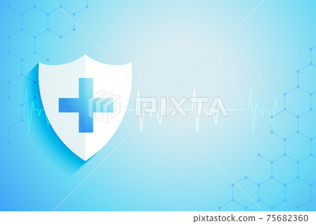 healthcare medical protection shield with text space healthcare medical protection shield with text space 75682360