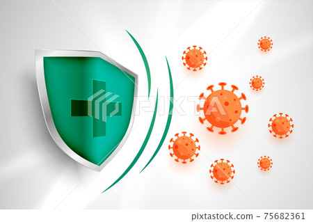 medical shield protecting coronavirus to enter background 75682361