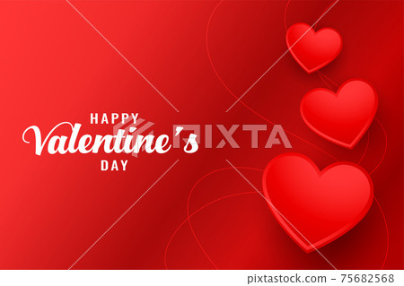 happy valentines day beautiful red hearts... - Stock Illustration ...