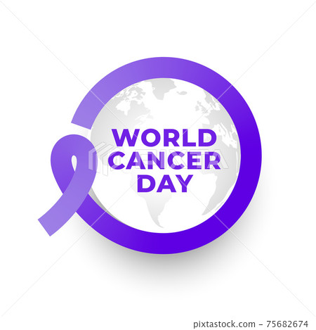 world cancer day ribbon frame concept poster design 75682674