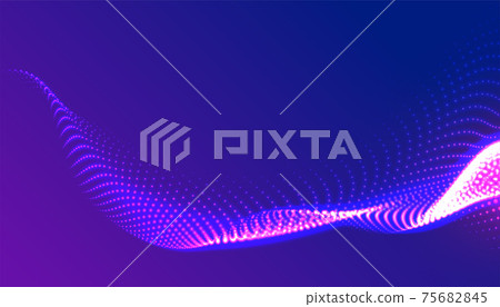 digital glowing purple particle wave background... - Stock Illustration ...