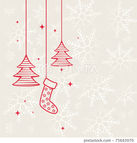 flat merry christmas decorative festival background design 75683070