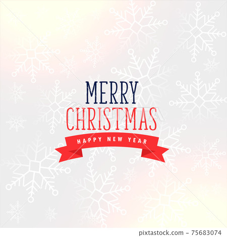 flat merry christmas elegant background with snowflakes 75683074