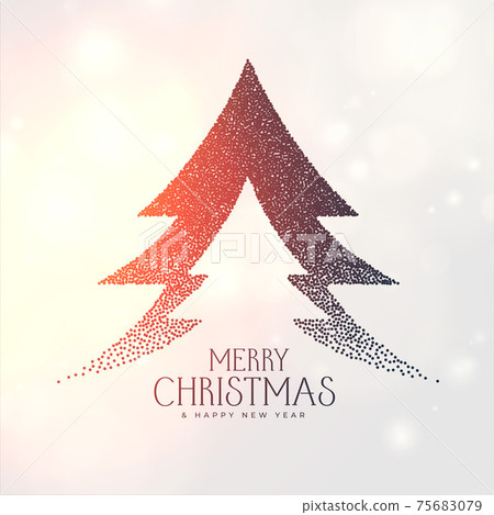 merry christmas creative tree made with... - Stock Illustration ...
