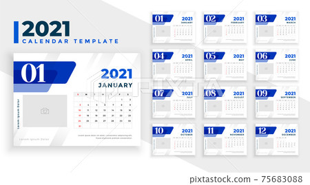 elegant blue 2021 new year calendar template design elegant blue 2021 new year calendar template design 75683088