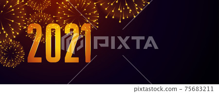 2021 happy new year fireworks banner with text space 2021 happy new year fireworks banner with text space 75683211