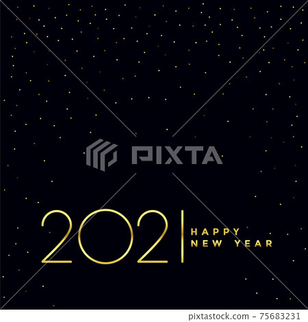 black and golden 2021 happy new year background... - Stock Illustration ...