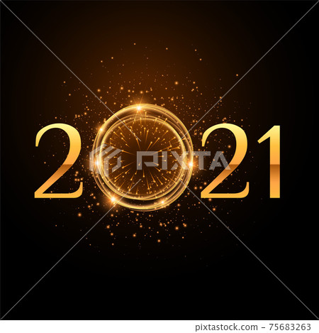 2021 new year celebration partyle golden sparkles background 75683263