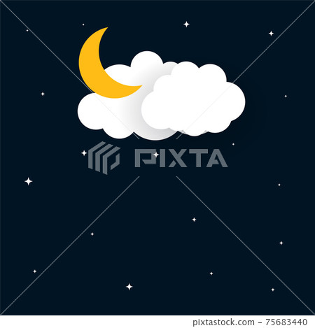 flat papercut style moon stars and clouds background flat papercut style moon stars and clouds background 75683440