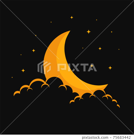 dreamy moon clouds and stars background design dreamy moon clouds and stars background design 75683442