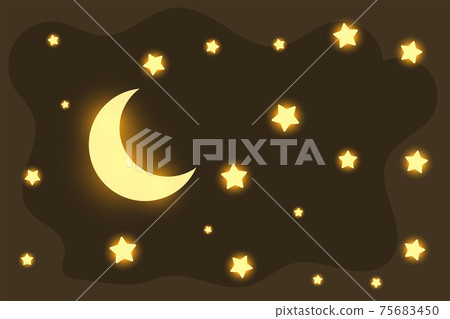 beautiful glowing moon and stars dreamy background beautiful glowing moon and stars dreamy background 75683450
