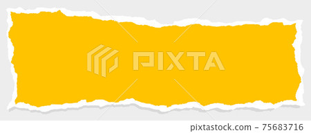 empty yellow torn paper banner with text space 75683716