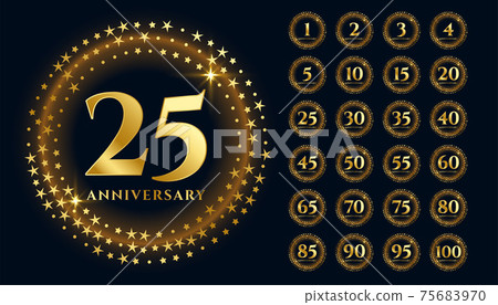 beautiful gold anniversary labels in premium style beautiful gold anniversary labels in premium style 75683970
