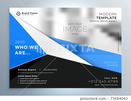 stylish blue geometric business brochure presentation template stylish blue geometric business brochure presentation template 75684042