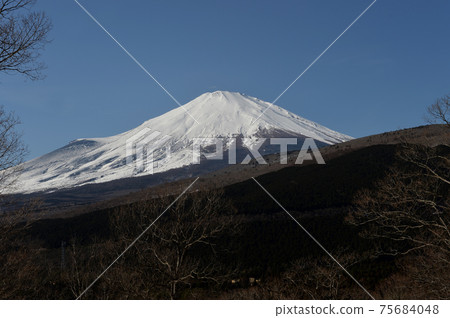 富士山，被雪覆蓋著的壯麗景色 75684048
