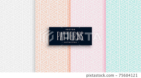elegant triangle shapes pattern set in four colors - Stock Illustration ...