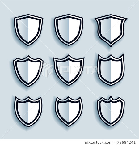 flat style shield symbols or badges set flat style shield symbols or badges set 75684241