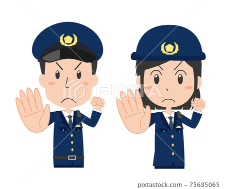 男性和女性警務人員冒充為停止 75685065