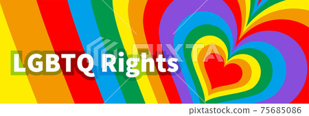 Rainbow-colored heart background with letters LGBTQ Rights " 75685086