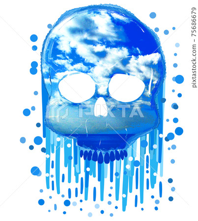 烏云密布的頭骨圖片 75686679