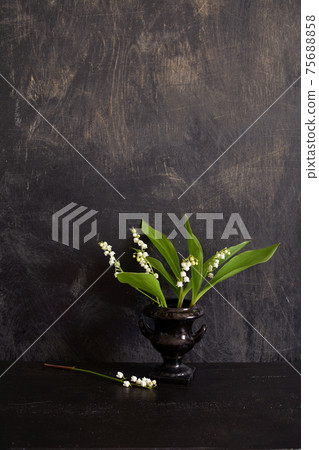 flowers Lily of the valley Convallaria majalis in vase flowers Lily of the valley Convallaria majalis in vase 75688858