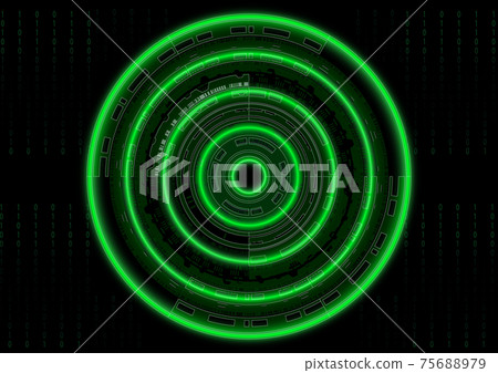 Binary code assigns 0 1 number system system with circle graphics technology vector illustration Binary code assigns 0 1 number system system with circle graphics technology vector illustration 75688979