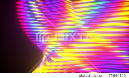Abstract wavy squares from neon lines, computer generated. 3d rendering virtual background Abstract wavy squares from neon lines, computer generated. 3d rendering virtual background 75690123