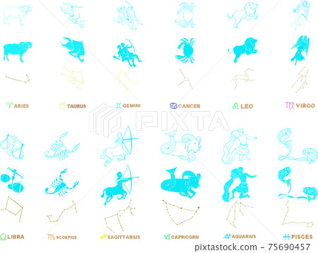 Constellation illustration icon set 75690457