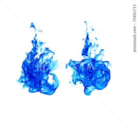 blue flame isolated on white background with clipping part 75691713