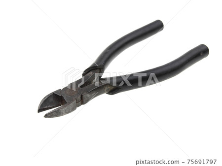 Cutting pliers isolated on white background with clipping path Cutting pliers isolated on white background with clipping path 75691797
