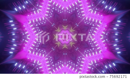 Kaleidoscopic star shaped ornament 3D illustration Kaleidoscopic star shaped ornament 3D illustration 75692171