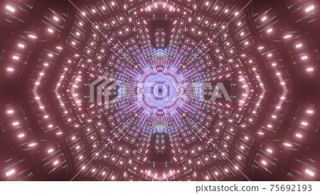 Abstract 3d illustration of neon tunnel - Stock Illustration [75692193 ...