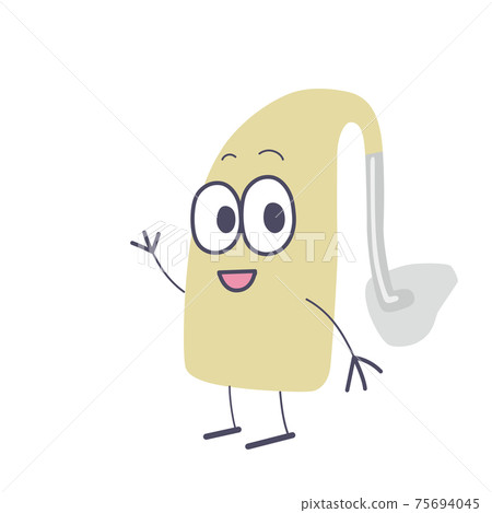 Hearing aid character smile illustration 75694045