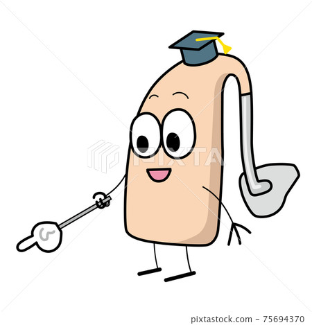 Illustrations presented by hearing aid characters 75694370
