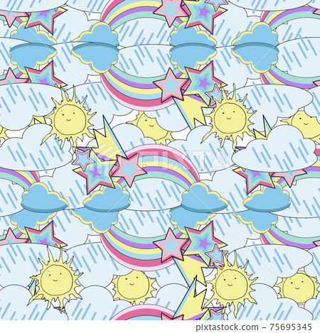 Fantsy Pattern Nursery seamless pattern. Fantasy pattern - Stock Illustration ...