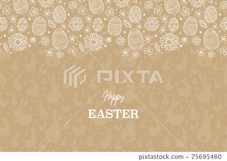 Easter eggs and flowers. Greeting card. Vector 75695460