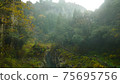 Beautiful scenery of waterfall at Kikuchi Keikoku after raining with light fog, Kumamoto, Japan 75695756
