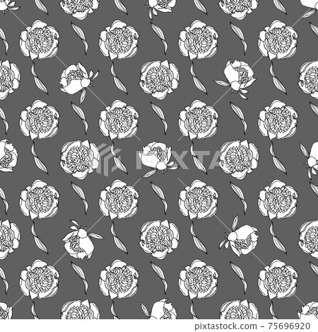 Seamless pattern with peony flowers, nature floral background Seamless pattern with peony flowers, nature floral background 75696920